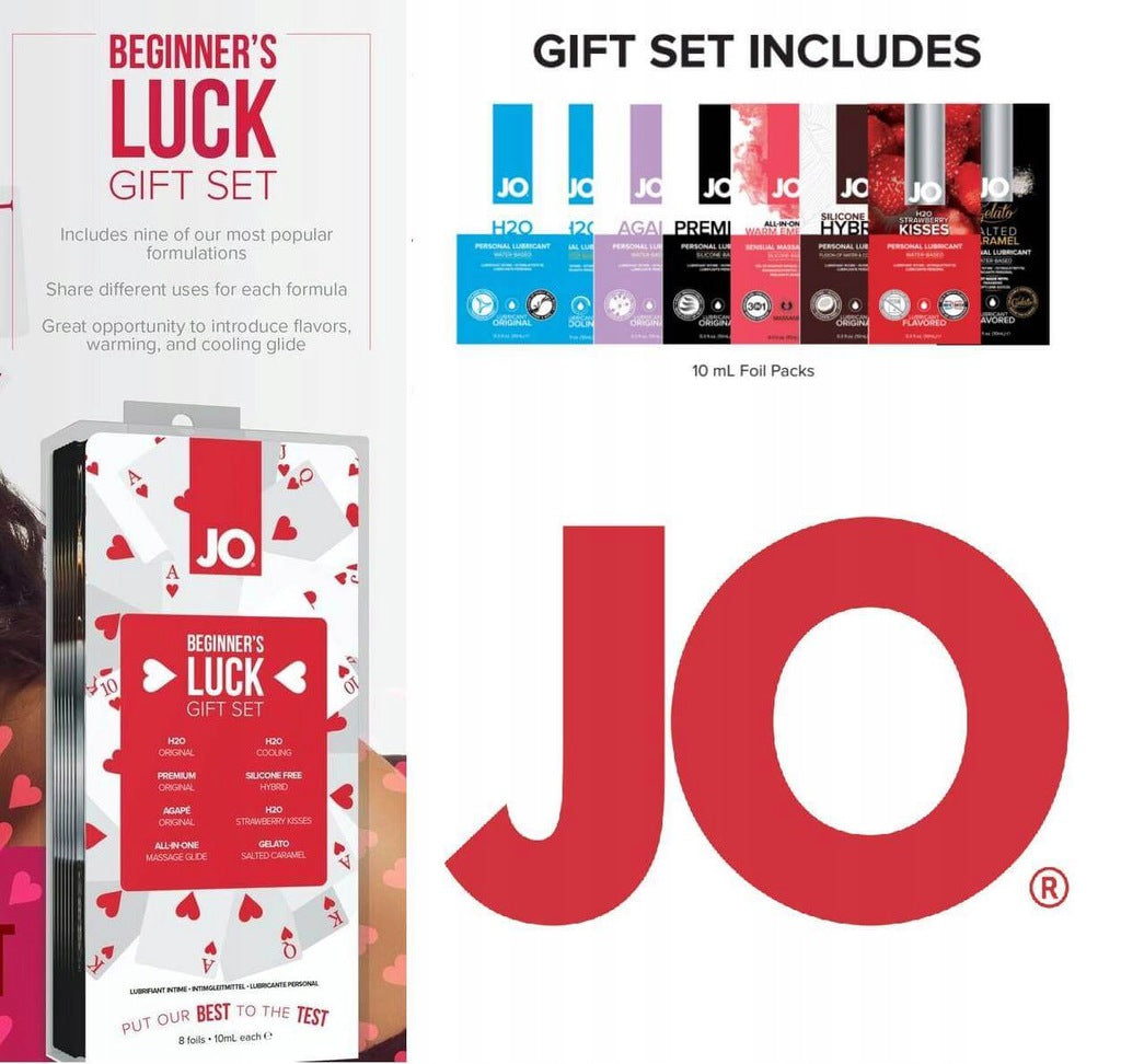 JO Beginners Luck Lubricant Gift Set 8 Foils, 0.33 fl.oz (10 mL) Each