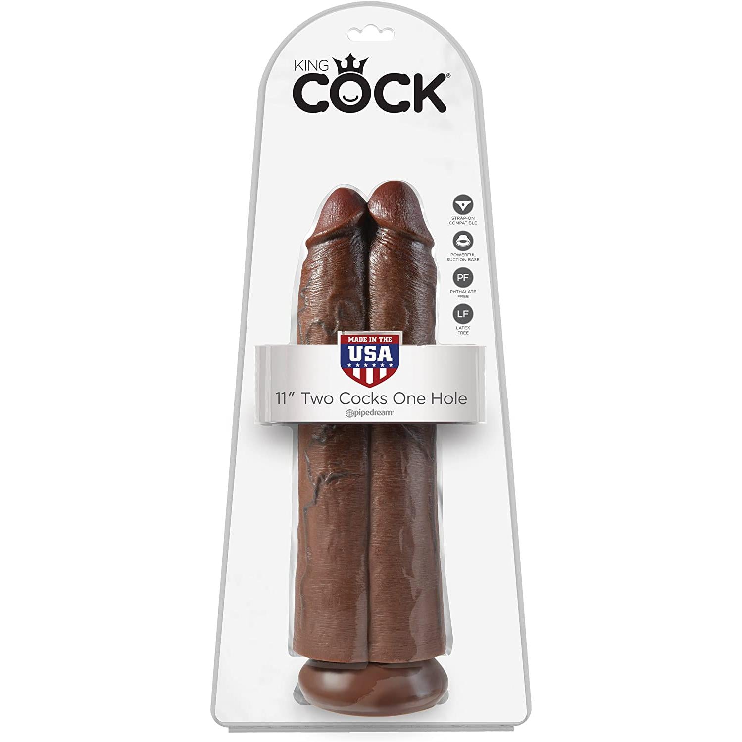 King Cock Two Cocks One Hole Brown
