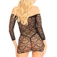 Mini dress with seamless heart net