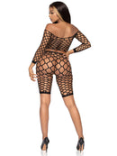 Crop Net Top with Biker Shorts (Set)