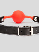 Bondage Medium Silicone Ball Gag in Faux Leather