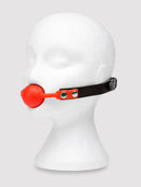 Bondage Medium Silicone Ball Gag in Faux Leather