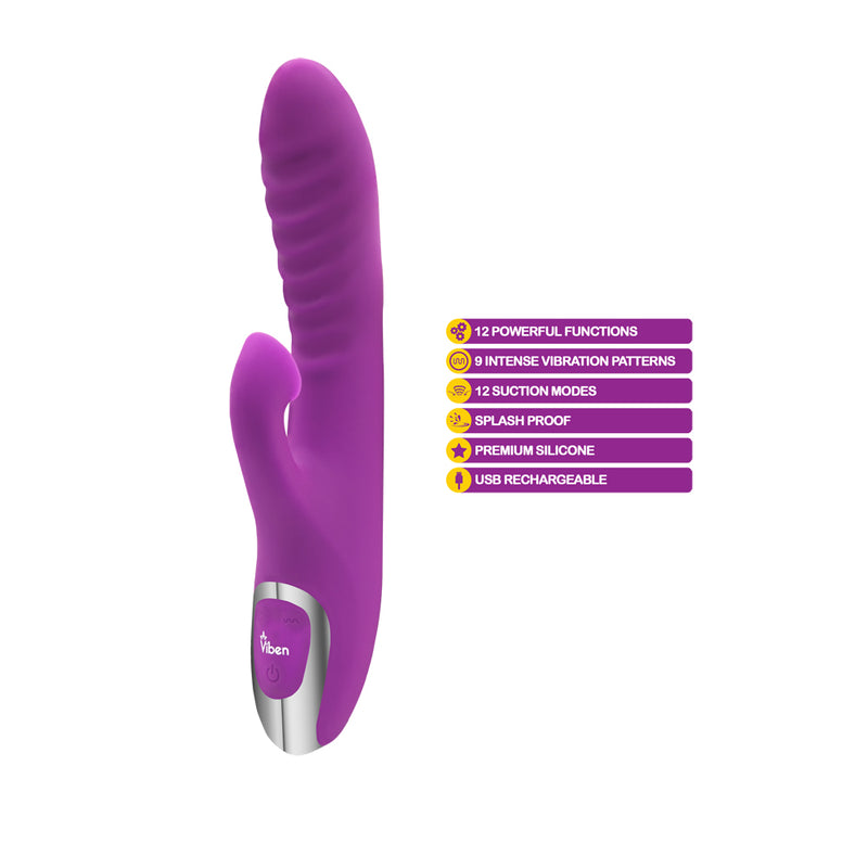 Viben Frenzy Rabbit Vibrator with Clitoral Suction