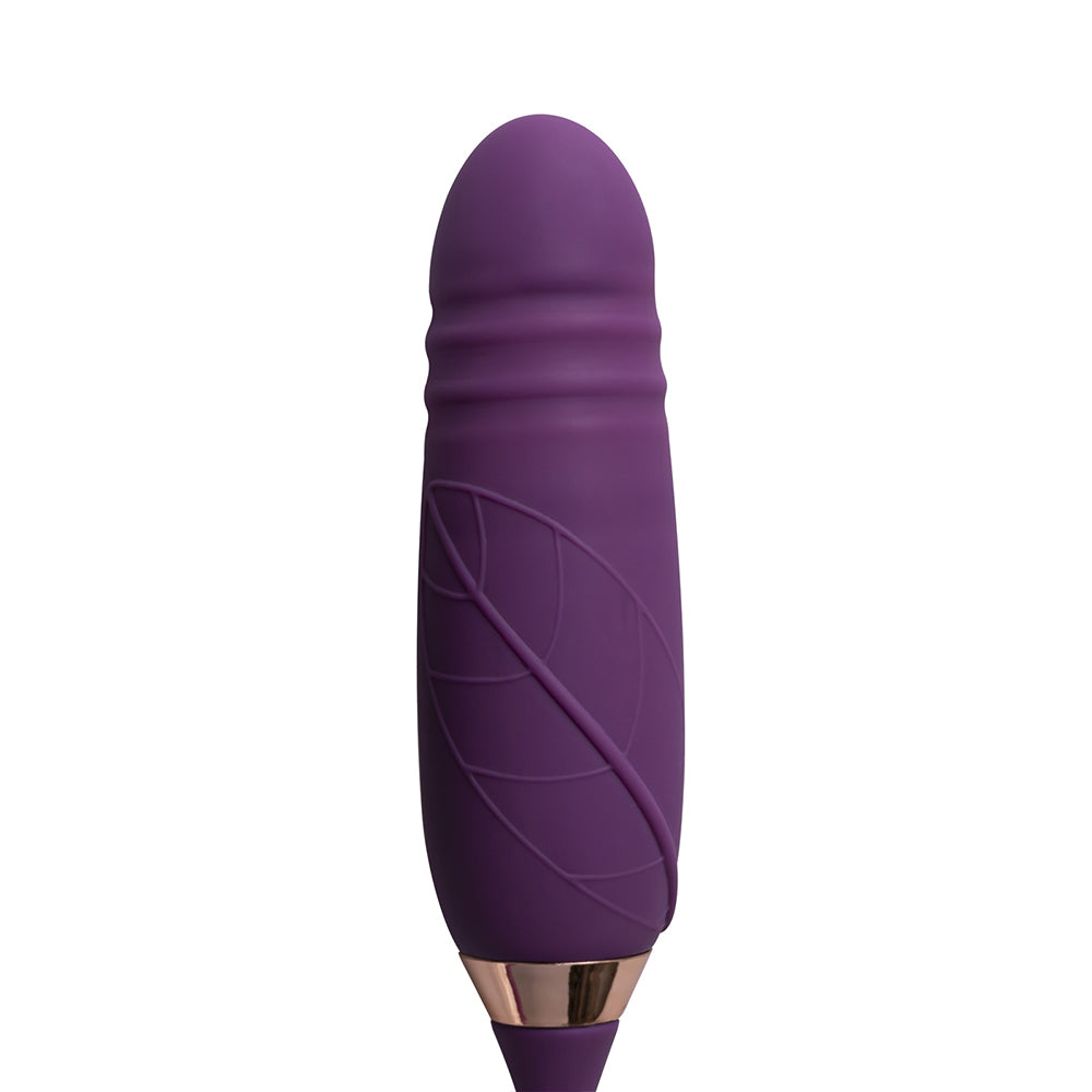10-Speed Silicone Clitoral Sucking Rose with Thrusting Vibrator