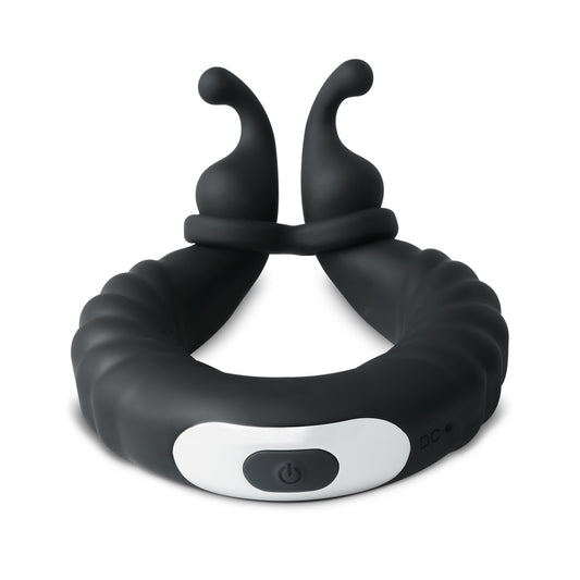 Rechargeable silicone vibrating cock ring with 10 speeds