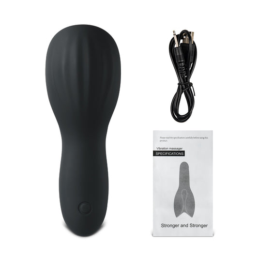 Black Color Silicone Male Masturbator Penis Training Vibrator