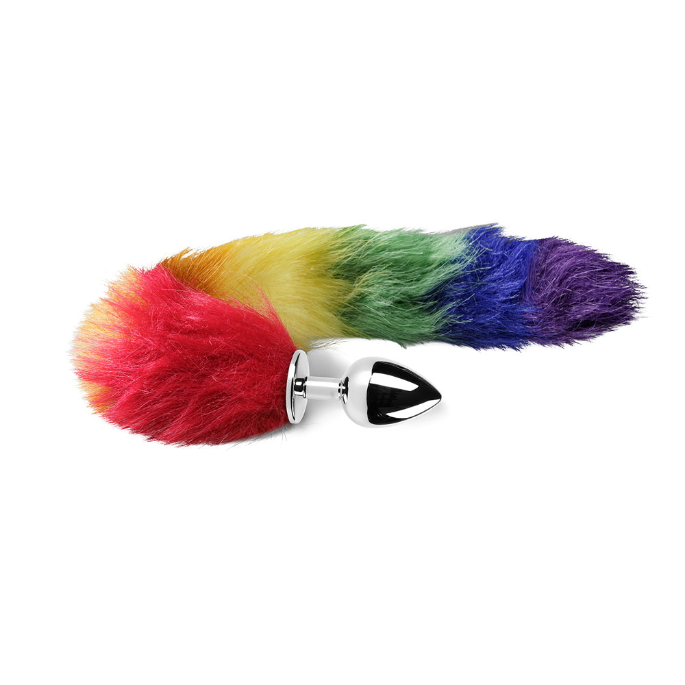 Fox Tail Metal Anal Plug (Rainbow)