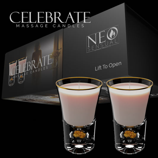 Neo Sensual "Celebrate" Duo Massage Candles 1oz.