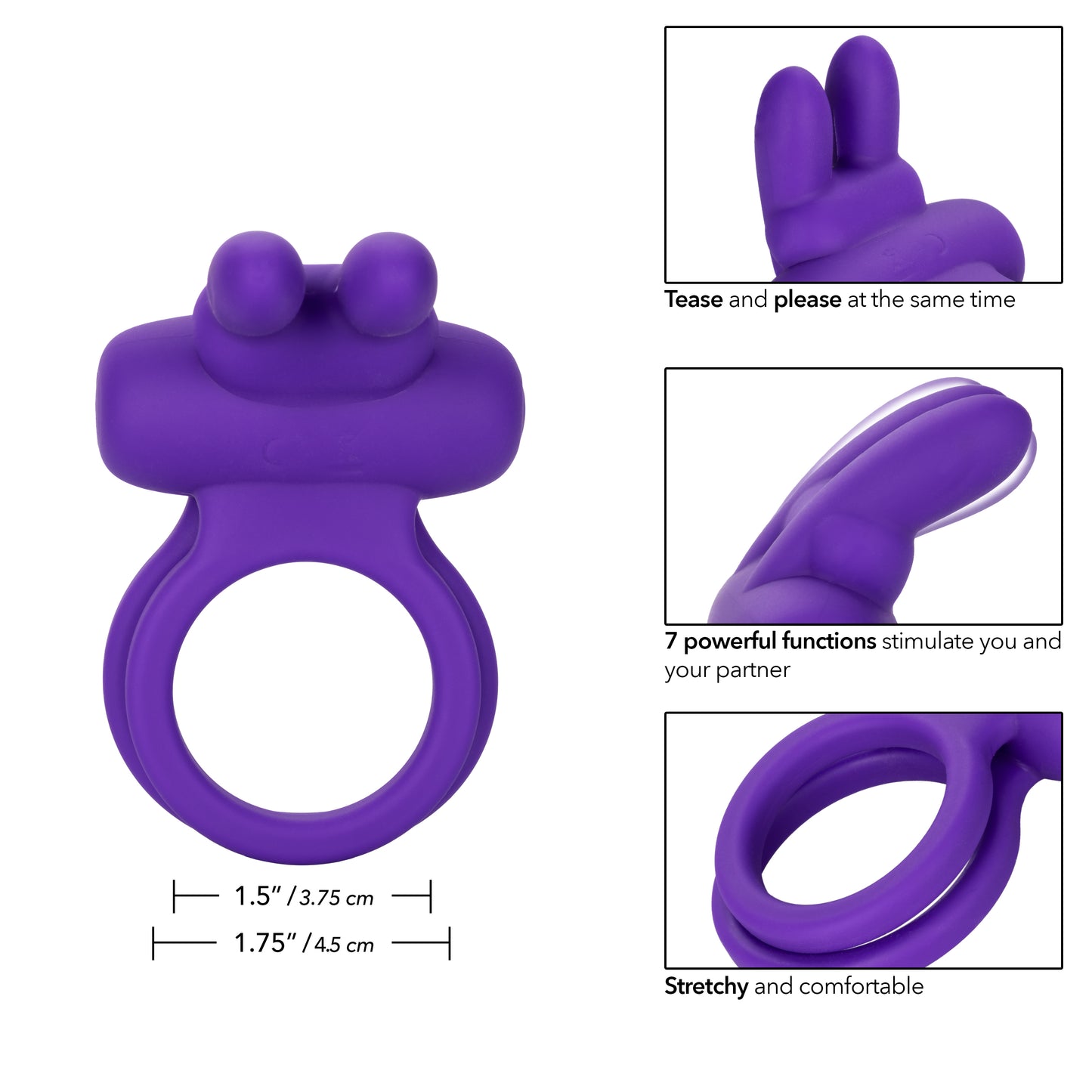 Silicone Rechargeable Dual Rockin' Rabbit Enhancer