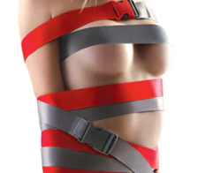 NS Novelties Strap Ease Bondage Straps, 2 Piece Set, 4 Foot, Gray