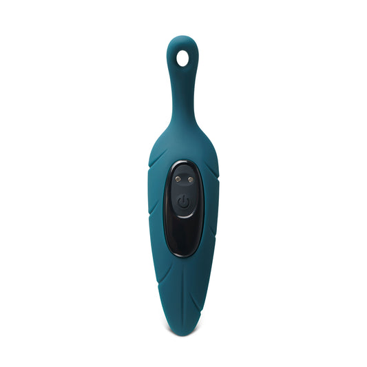 Leaf-Shaped Vibrator: Dark Green, Waterproof, USB Rechargeable, Medical Grade ABS & Silicone