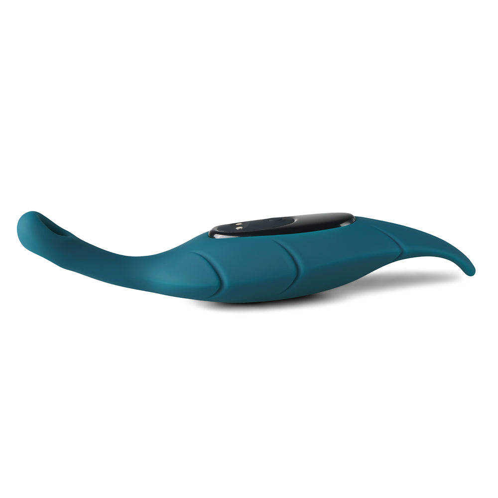 Leaf-Shaped Vibrator: Dark Green, Waterproof, USB Rechargeable, Medical Grade ABS & Silicone