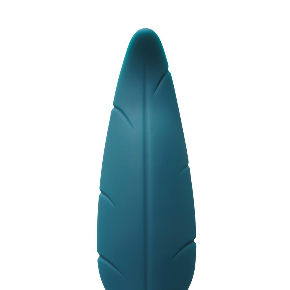 Leaf-Shaped Vibrator: Dark Green, Waterproof, USB Rechargeable, Medical Grade ABS & Silicone