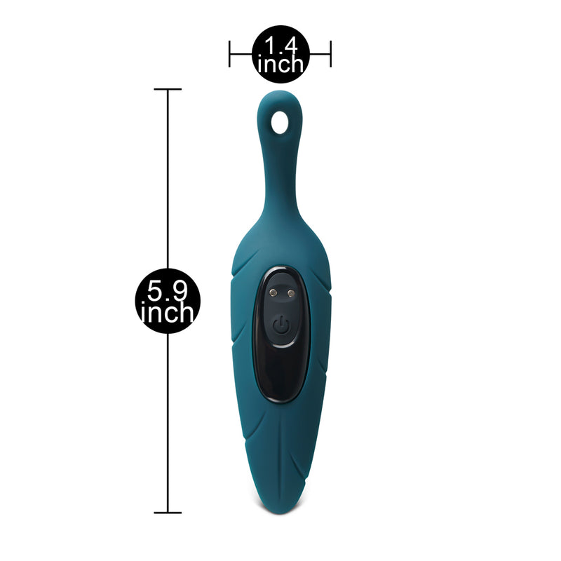 Leaf-Shaped Vibrator: Dark Green, Waterproof, USB Rechargeable, Medical Grade ABS & Silicone