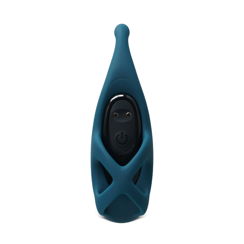 9-Speed Leaf-Shaped Vibrator in Dark Green, Medical Grade Silicone and ABS, Waterproof, USB Rechargeable