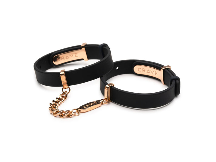 CRAVE ID CUFFS (BLACK SILICONE & GOLD)