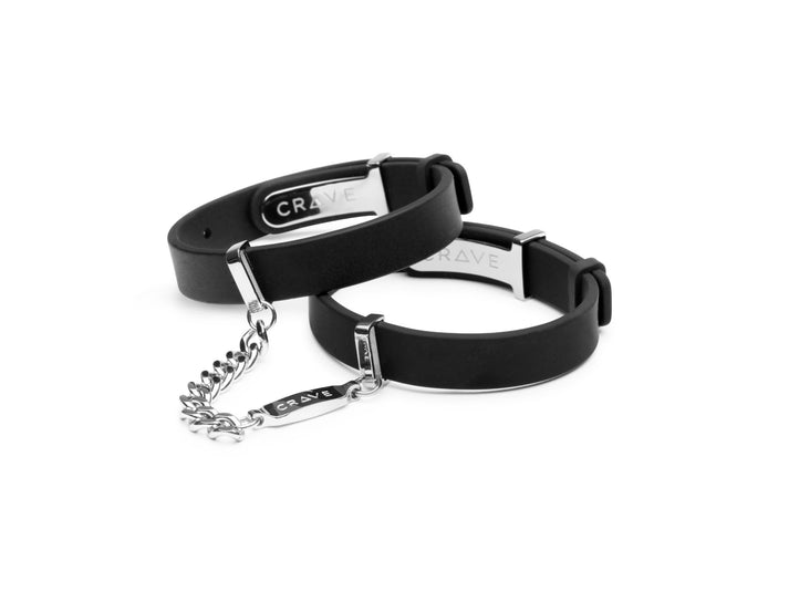 CRAVE ID CUFFS (BLACK SILICONE & SILVER)