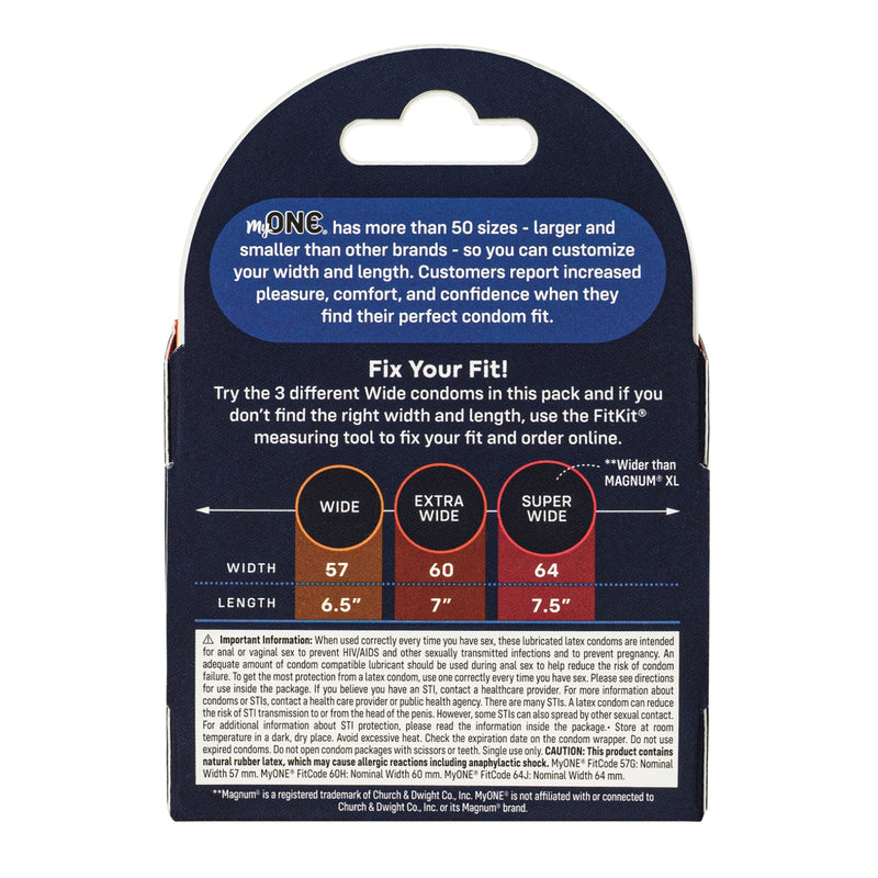 Myone  Large Sampler - 3 Large Condom Sizes to Try