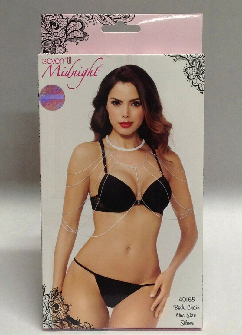 Seven 'til Midnight Rhinestone & Silver Draped Body Chain