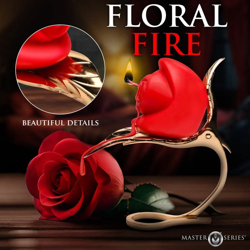 Master Series Burning Passion Rose Candle W/ Holder