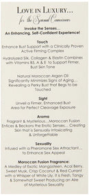 Love In Luxury Perfection Pheromone Firming Bust Gel Moroccan Argan Oil 1 Ounce