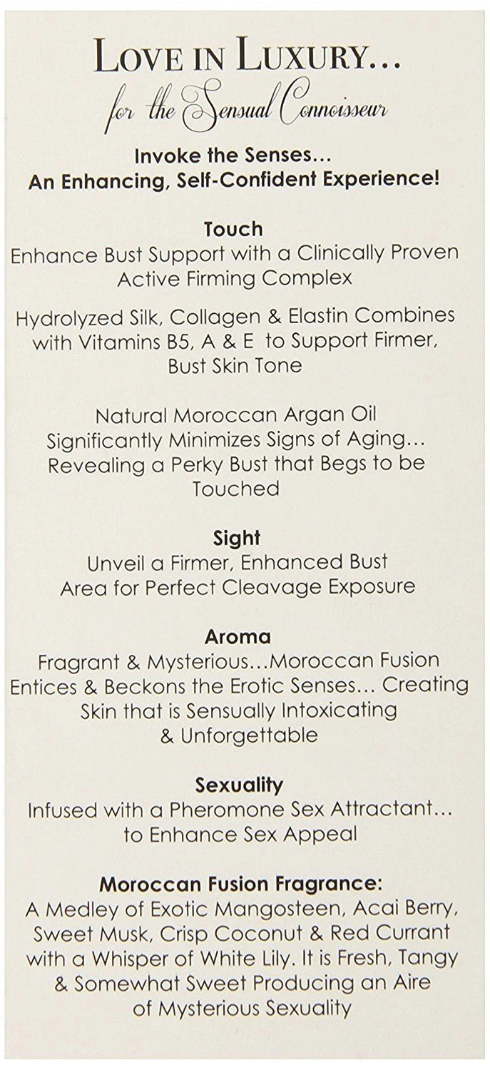 Love In Luxury Perfection Pheromone Firming Bust Gel Moroccan Argan Oil 1 Ounce