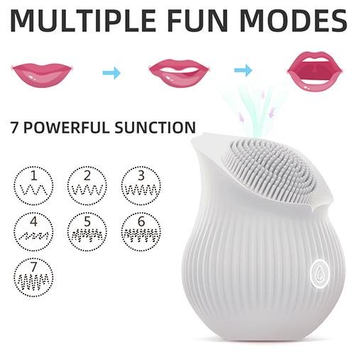 The White Lily 7-Function Silicone Clitoral Rose Massager