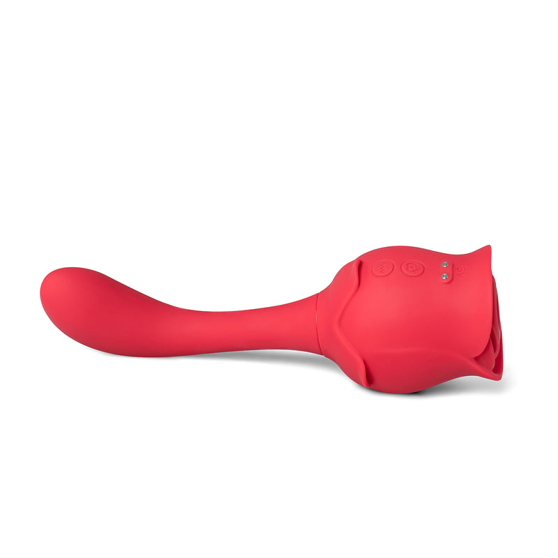 Silicone Clitoral Sucking Rose with 10 Speeds and G-Spot Vibrator