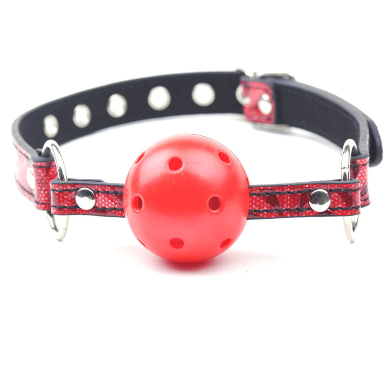 Red Color Embossed Ball Gag