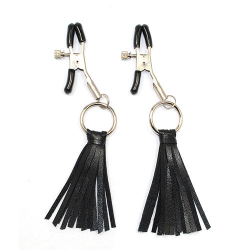 Nipple Clamps (Nipple Clamps with Leather Cluster)