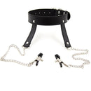 Bondage Collar and Nipple Clamp Set