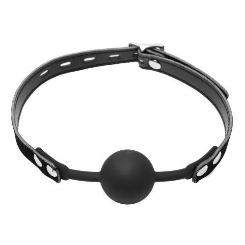 Master Series Hush Locking Silicone Ball Gag, Black