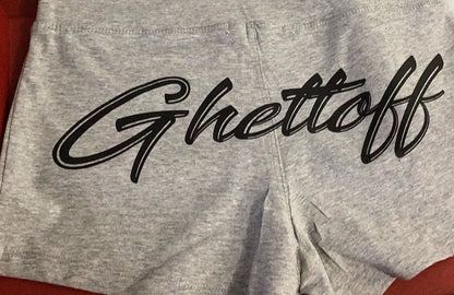 Ghettoff Gray shorts w/black writing