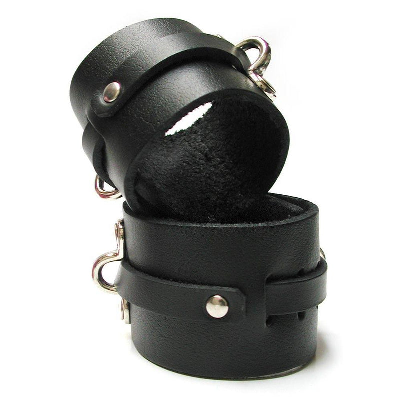 Bondage Basics Leather Wrist Cuffs