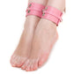KinkLab Pink Bound Leather Ankle Cuffs