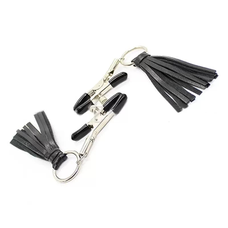 Nipple Clamps (Nipple Clamps with Leather Cluster)