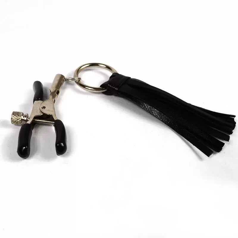 Nipple Clamps (Nipple Clamps with Leather Cluster)