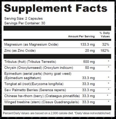 ErecPrime supplement fact